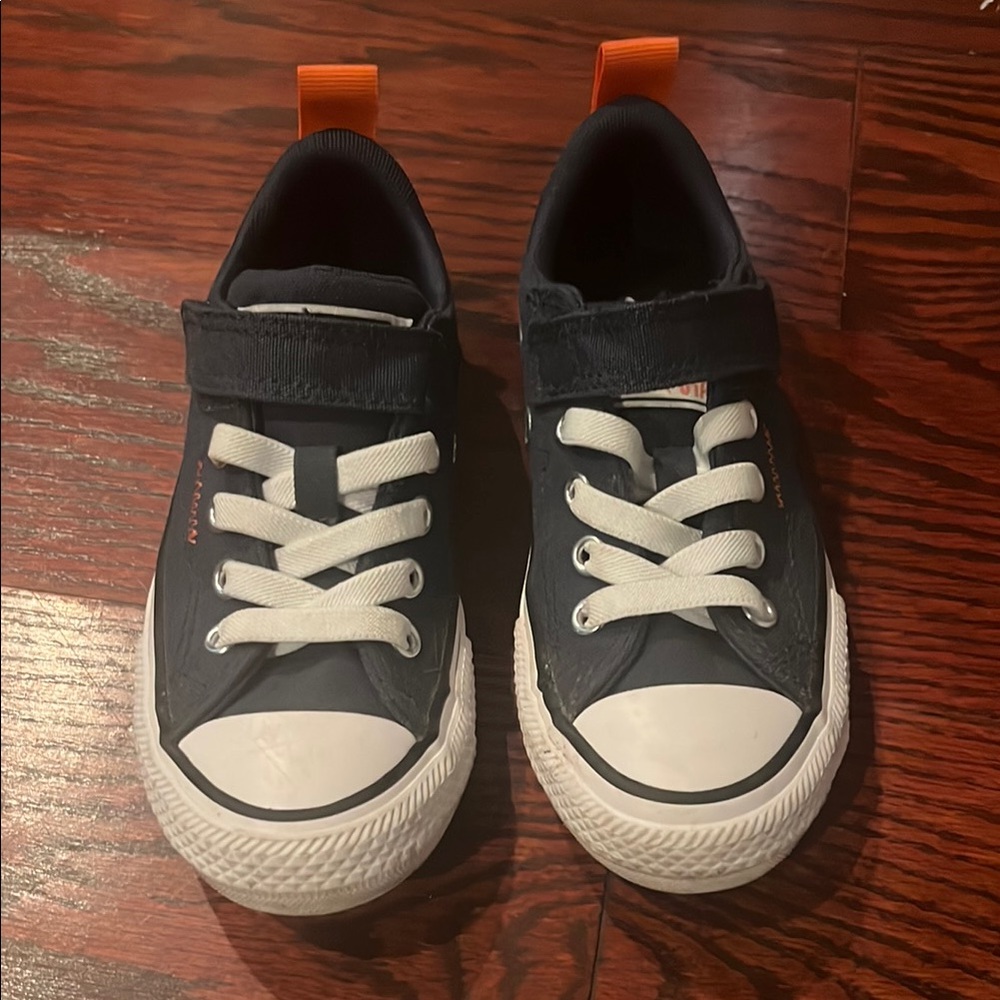 Black Canvas Sneakers with White Accents